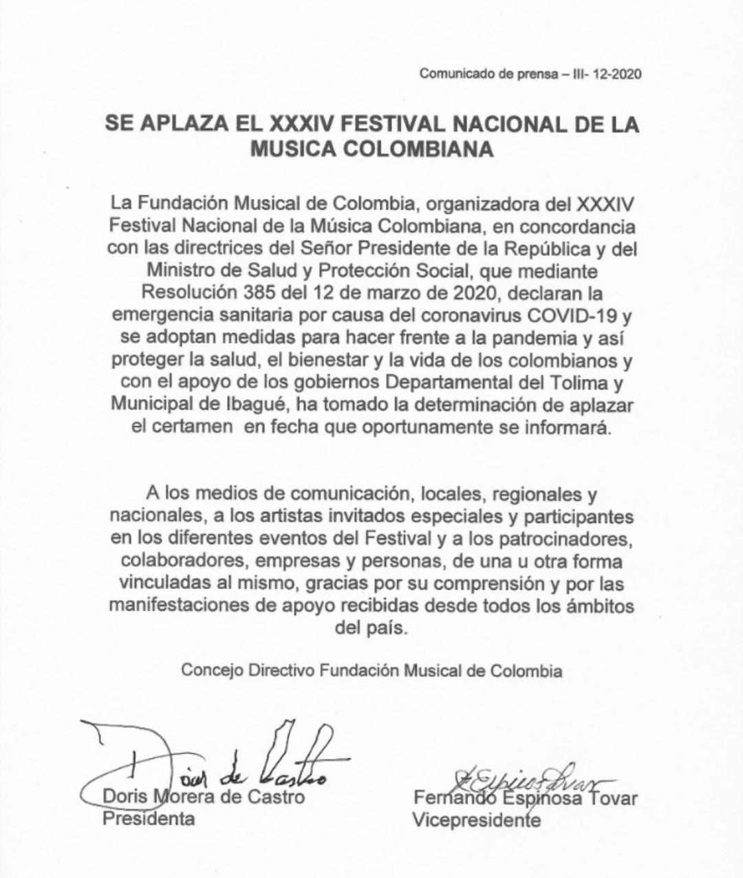 comunicado festival