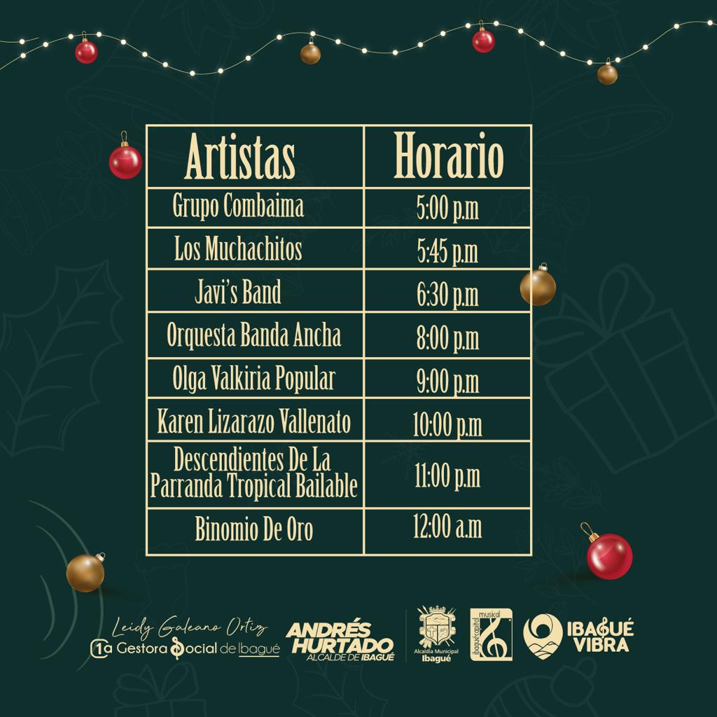 artista horario