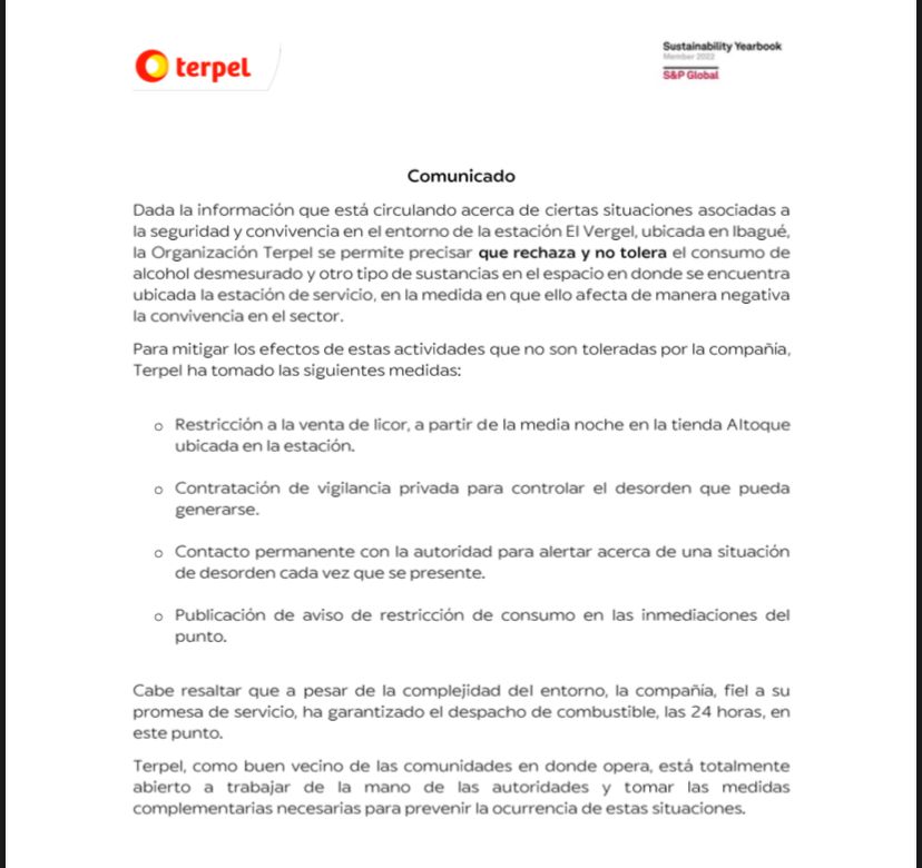 comunicado terpell