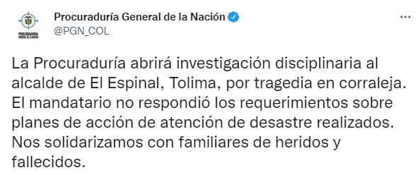 Tweet Procuraduria