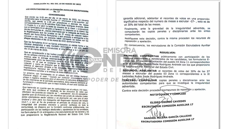Comunicado votos e14