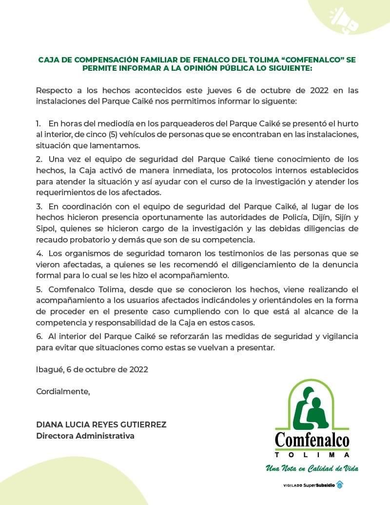 comunicado comfenalco