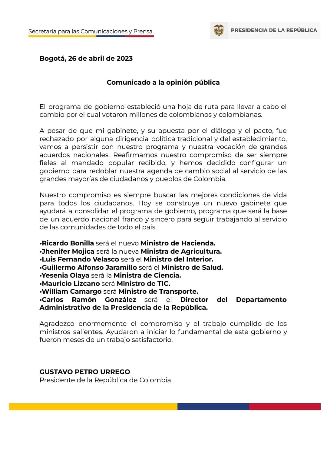 comunicado