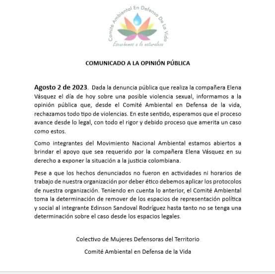 comunicado opinión
