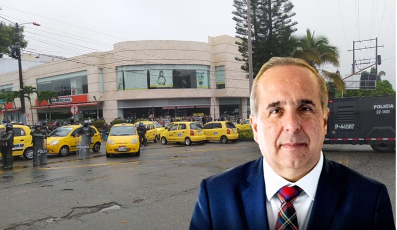 Protesta con ministro