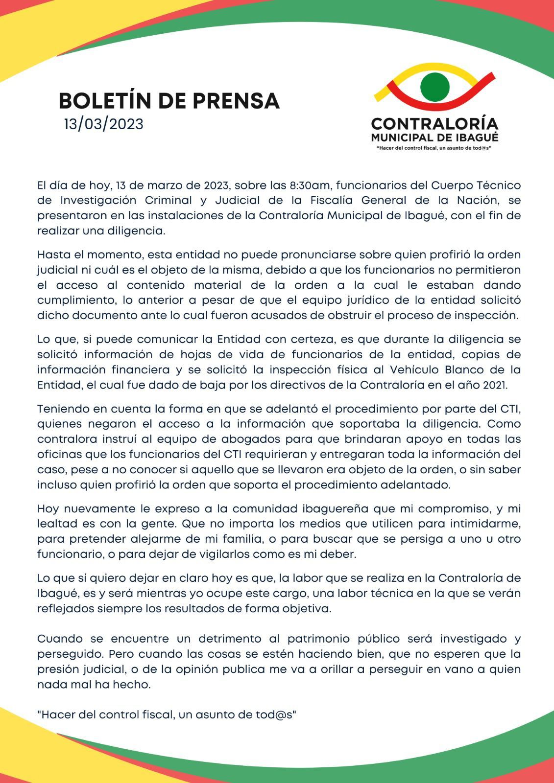 boletín de prensa