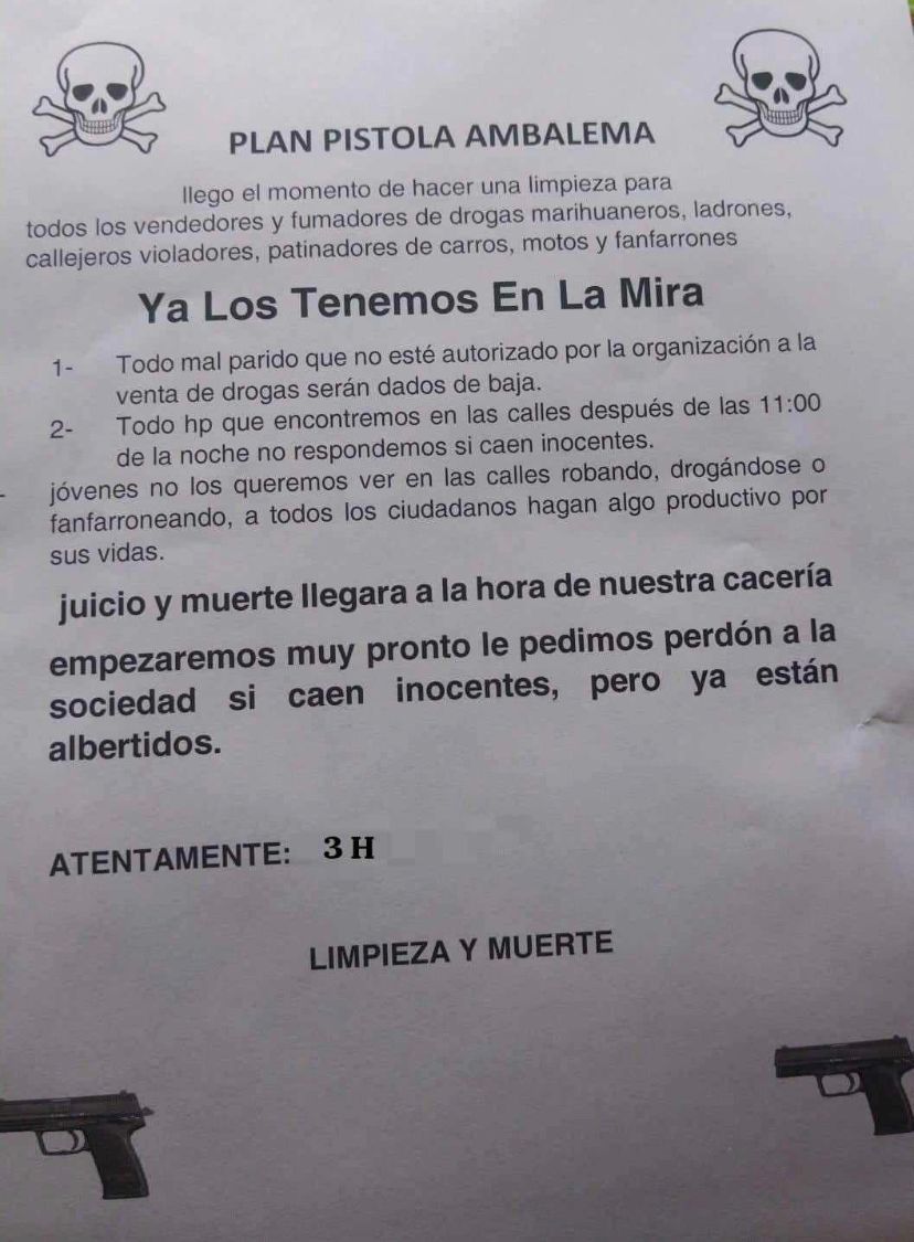 amenazas comunicado