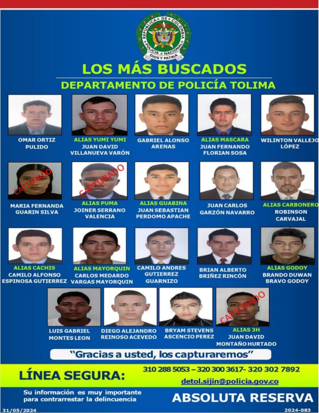 buscados tolima