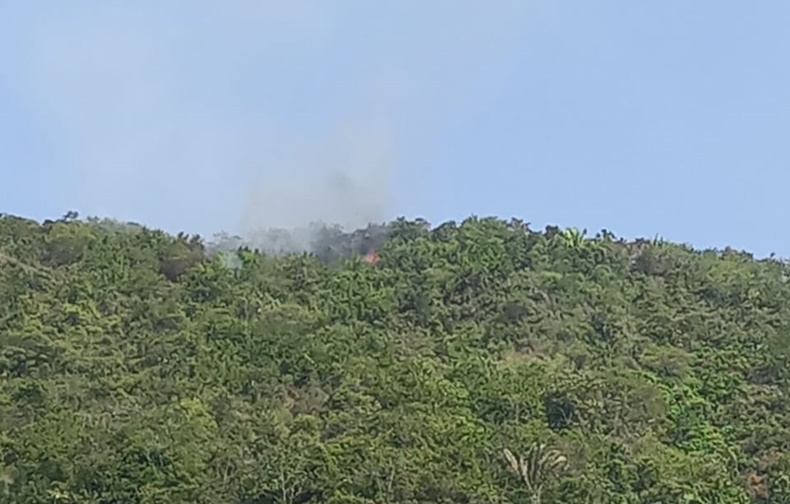 Incendio en represa