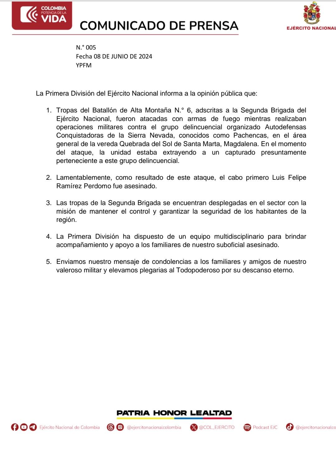muerto comunida
