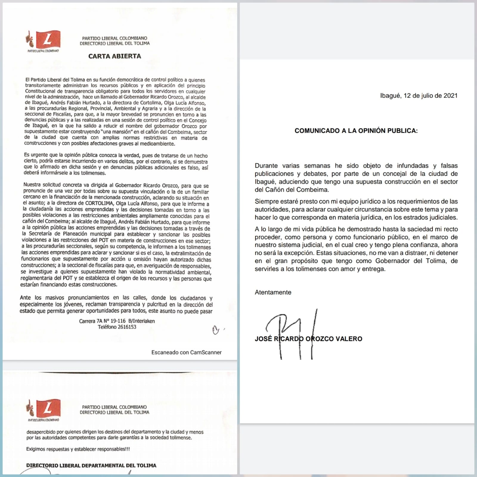 Cruce de cartas PL y Gob