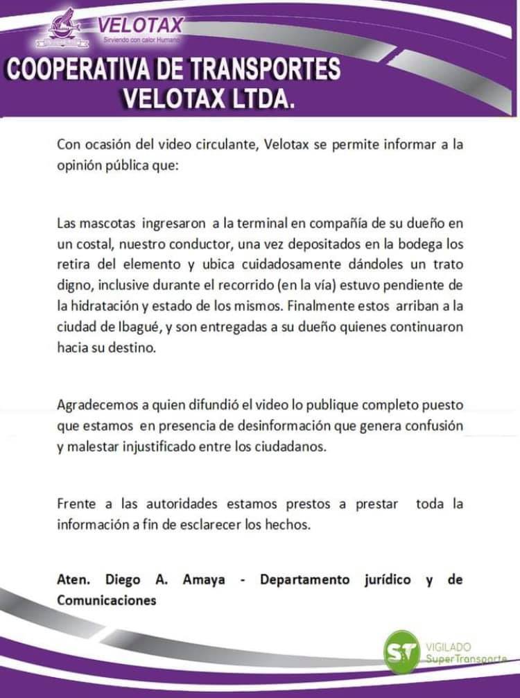 Comunicado velotax